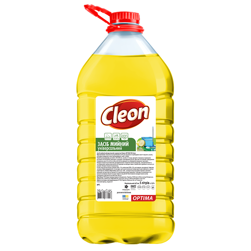 25515279 Cleon Засіб миючий універсальний Optima Лимон, 5л